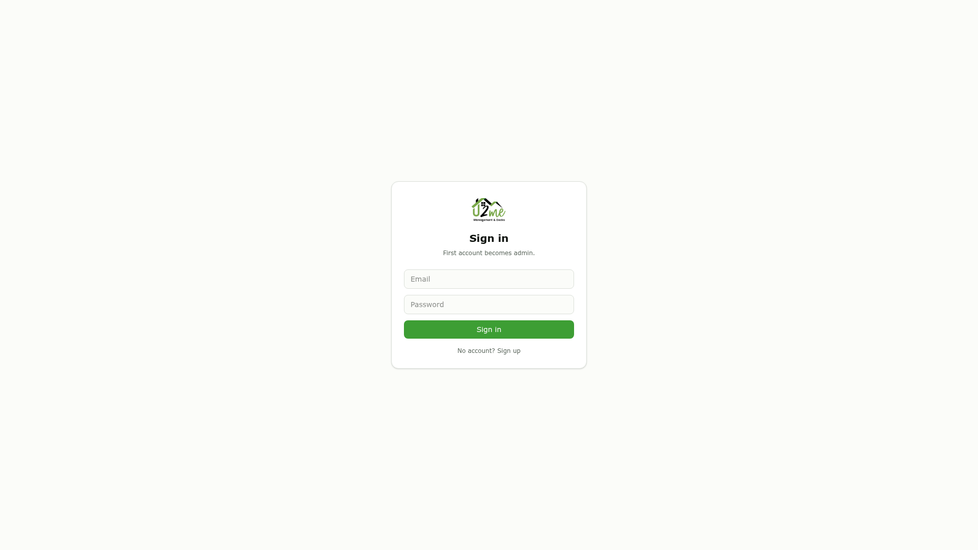 U2Me Management screenshot